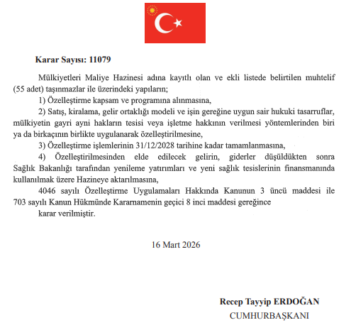 Hazi̇neye Ai̇t 55 Taşınmaz Özelleşti̇ri̇li̇yor