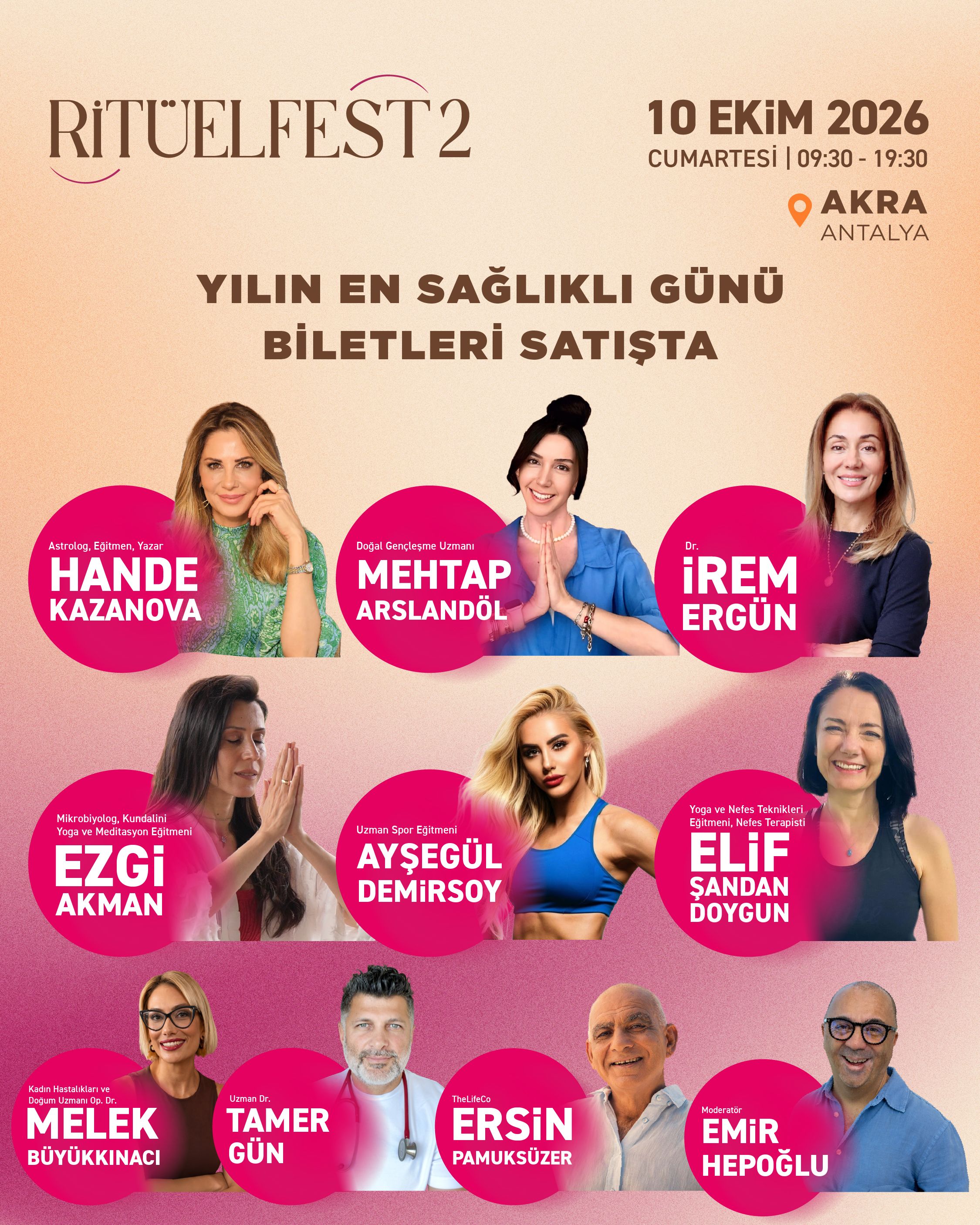 Yılın En Sağlıklı Günü Ritüel Fest Antalyada Başlıyor