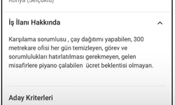 Konya'da Yok Artık Dedirten İş İlanı!